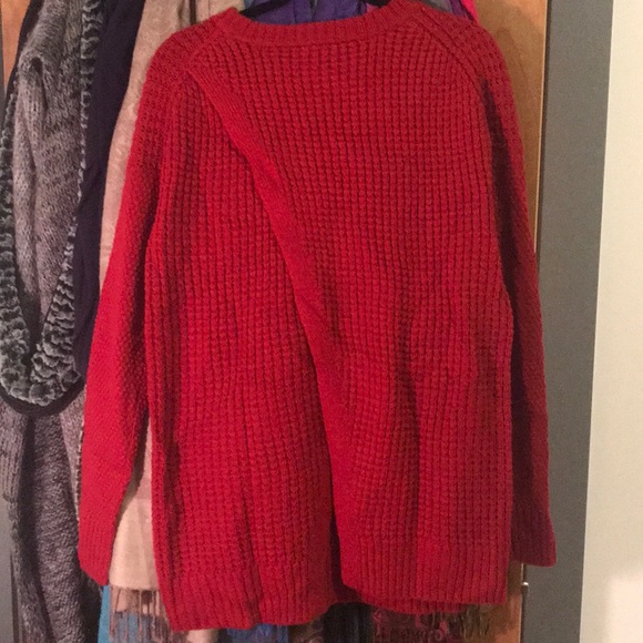 Red Open Back Sweater - Picture 5 of 6